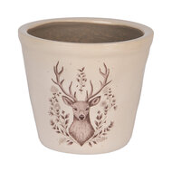 Clayre &amp; Eef   | Bloempot Binnen Beige Bruin &oslash; 12x11 cm | 6CEGTW0001S