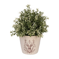 Clayre &amp; Eef   | Bloempot Binnen Beige Bruin &oslash; 12x11 cm | 6CEGTW0001S