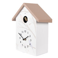 Clayre &amp; Eef   | Wandklok Wit Beige 20x10x26 cm / 3xAA | 6KL0841