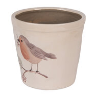 Clayre &amp; Eef   | Bloempot Binnen Beige Bruin &oslash; 15x14 cm | 6CEVGP0001M