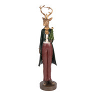 Clayre & Eef | Decoratie Hert Bruin Rood 9x9x37 cm | 6PR5408