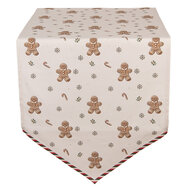 Clayre &amp; Eef   | Tafelloper Beige Bruin 50x160 cm | CGM65