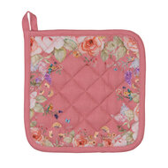 Clayre &amp; Eef   | Pannenlap Roze Beige 20x20 cm | FFA45P