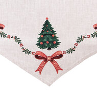 Clayre &amp; Eef   | Tafelloper Beige Groen Rood 50x160 cm | TCH65