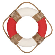 Clayre & Eef | Decoratie Reddingsboei Wit Rood ø 37x7 cm | 66069