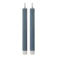 Clayre &amp; Eef   | Kaars met LED set van 2 Blauw &oslash; 2x25 cm / 2xAAA | 6CA0002BL