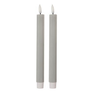 Clayre &amp; Eef   | Kaars met LED set van 2 Grijs &oslash; 2x25 cm / 2xAAA | 6CA0002G