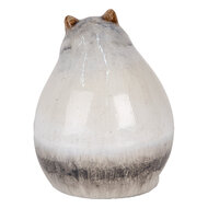 Clayre &amp; Eef   | Decoratie beeld Kat Grijs 14x13x18 cm | 6CE2131