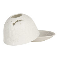 Clayre &amp; Eef   | Theelichthouder Wit &oslash; 12x8 cm | 6CE2208
