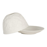 Clayre &amp; Eef   | Theelichthouder Wit &oslash; 12x8 cm | 6CE2209