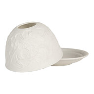 Clayre &amp; Eef   | Theelichthouder Wit &oslash; 12x8 cm | 6CE2209