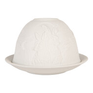 Clayre &amp; Eef   | Theelichthouder Wit &oslash; 12x8 cm | 6CE2210