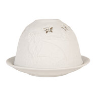 Clayre &amp; Eef   | Theelichthouder Wit &oslash; 12x8 cm | 6CE2211