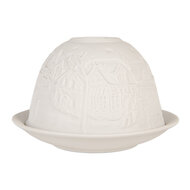 Clayre &amp; Eef   | Theelichthouder Wit &oslash; 12x8 cm | 6CE2212