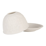 Clayre &amp; Eef   | Theelichthouder Wit &oslash; 12x8 cm | 6CE2212