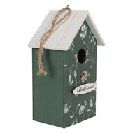 Clayre &amp; Eef   | Vogelhuis Groen Wit 15x10x22 cm | 6H2439