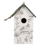 Clayre &amp; Eef   | Vogelhuis Wit Groen 15x10x22 cm | 6H2440