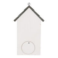Clayre &amp; Eef   | Vogelhuis Wit Grijs 15x10x22 cm | 6H2441