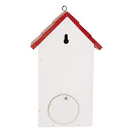 Clayre &amp; Eef   | Vogelhuis Wit Rood 15x10x22 cm | 6H2445