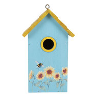 Clayre &amp; Eef   | Vogelhuis Blauw Geel 15x10x22 cm | 6H2448