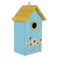 Clayre &amp; Eef   | Vogelhuis Blauw Geel 15x10x22 cm | 6H2448