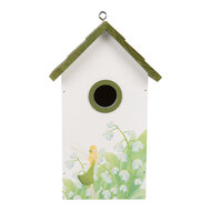 Clayre &amp; Eef   | Vogelhuis Wit Groen 15x10x22 cm | 6H2449