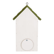 Clayre &amp; Eef   | Vogelhuis Wit Groen 15x10x22 cm | 6H2449