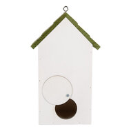Clayre &amp; Eef   | Vogelhuis Wit Groen 15x10x22 cm | 6H2449
