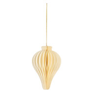 Clayre &amp; Eef   | Kerstdecoratie Papieren Kerstbal Beige &oslash; 8x10 cm | 6PA0522
