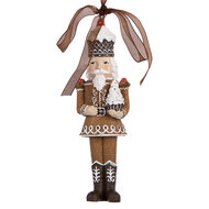 Clayre &amp; Eef   | Decoratie Hanger Notenkraker Bruin Wit 4x2x13 cm | 6PR5390