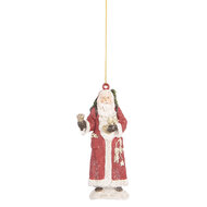 Clayre &amp; Eef   | Decoratie hanger kerstman Rood Wit 5x3x11 cm | 6PR5533