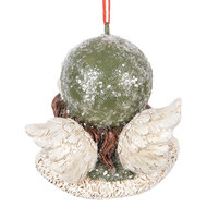 Clayre &amp; Eef   | Decoratie hanger Engel Groen Beige 7x7x7 cm | 6PR5705