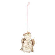 Clayre &amp; Eef   | Decoratie hanger Engel Beige Goudkleurig 5x4x6 cm | 6PR5707