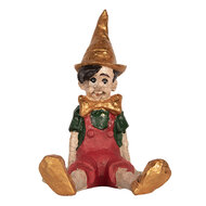 Clayre &amp; Eef   | Decoratie Pinokkio Beige Rood 13x13x19 cm | 6PR5573