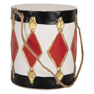 Clayre & Eef | Decoratie Trommel Wit zwart (set 2) ø 15x18/35 / ø 13x14/28 cm | 6Y5808