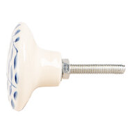 Clayre &amp; Eef   | Deurknop Beige Blauw &oslash; 4x3 cm / S3 cm | 66268