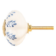 Clayre &amp; Eef   | Deurknop Beige Blauw &oslash; 4x3 cm / S3 cm | 66269