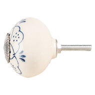 Clayre &amp; Eef   | Deurknop Beige Blauw &oslash; 4x3 cm / S3 cm | 66270