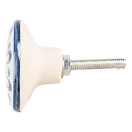 Clayre &amp; Eef   | Deurknop Beige Blauw &oslash; 4x3 cm / S3 cm | 66279