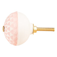 Clayre &amp; Eef   | Deurknop Roze Beige &oslash; 4x3 cm / S3 cm | 66282