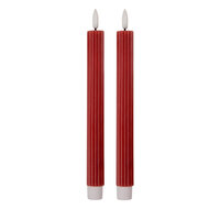 Clayre &amp; Eef   | Kaars met LED set van 2 Roze &oslash; 2x25 cm / 2xAAA | 6CA0002R