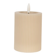 Clayre &amp; Eef   | Kaars met LED Beige &oslash; 8x13 cm / 2xAA | 6CA0003BE