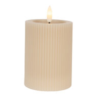 Clayre &amp; Eef   | Kaars met LED Beige &oslash; 8x13 cm / 2xAA | 6CA0003BE