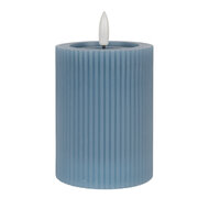 Clayre &amp; Eef   | Kaars met LED Blauw &oslash; 8x13 cm / 2xAA | 6CA0003BL