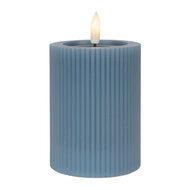Clayre &amp; Eef   | Kaars met LED Blauw &oslash; 8x13 cm / 2xAA | 6CA0003BL