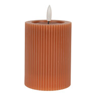 Clayre &amp; Eef   | Kaars met LED Bruin &oslash; 8x13 cm / 2xAA | 6CA0003CH