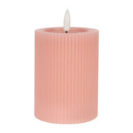 Clayre &amp; Eef   | Kaars met LED Roze &oslash; 8x13 cm / 2xAA | 6CA0003P