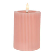Clayre &amp; Eef   | Kaars met LED Roze &oslash; 8x13 cm / 2xAA | 6CA0003P