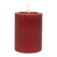 Clayre &amp; Eef   | Kaars met LED Rood &oslash; 8x13 cm / 2xAA | 6CA0003R