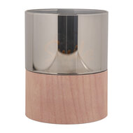 Clayre &amp; Eef   | Waxinelichthouder met LED Bruin &oslash; 8x10 cm / 3xAAA | 6CA0006